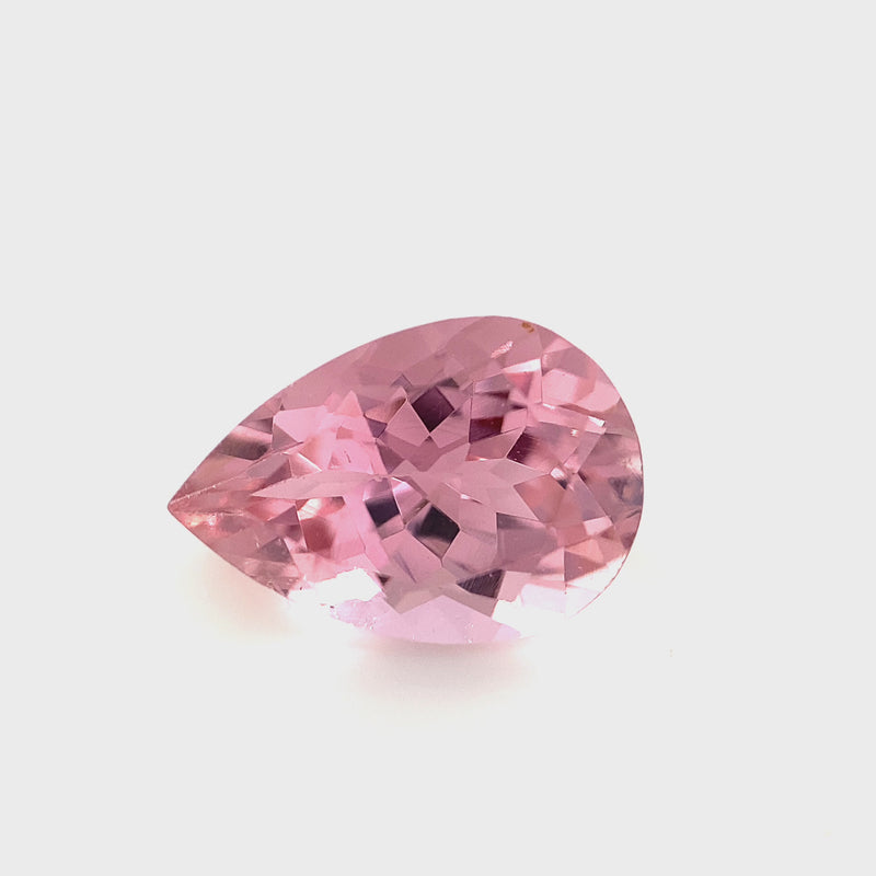Baby Pink Tourmaline Pear Faceted 2.56ct