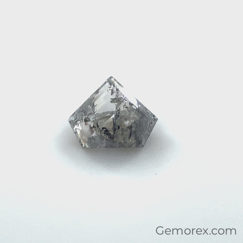 Salt and Pepper Natural Diamond Shield Rose Cut 0.68 ct