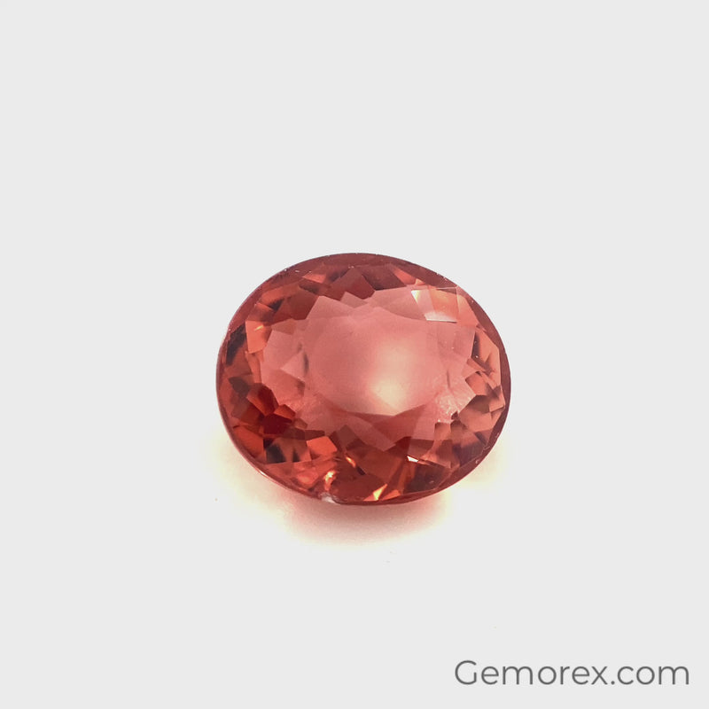 Peachy Pink Tourmaline Oval Faceted 4.44ct