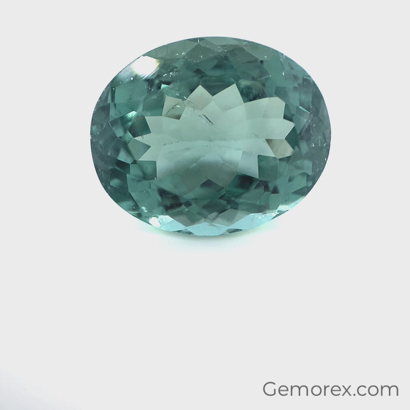 Blue Green Tourmaline Oval Faceted 13.61ct