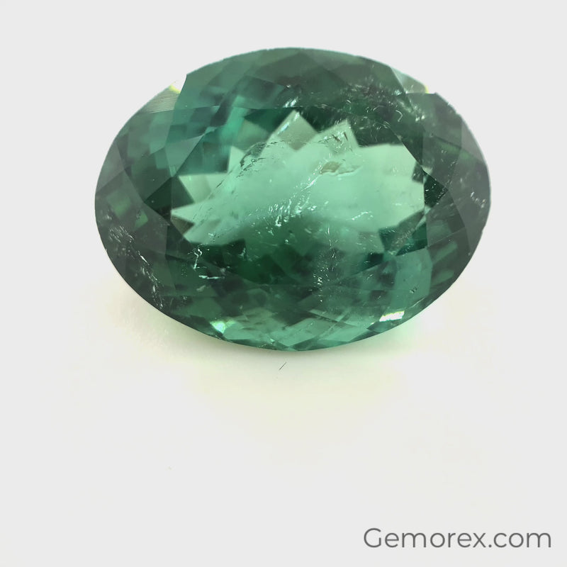 Teal Tourmaline Oval Faceted 13.93ct