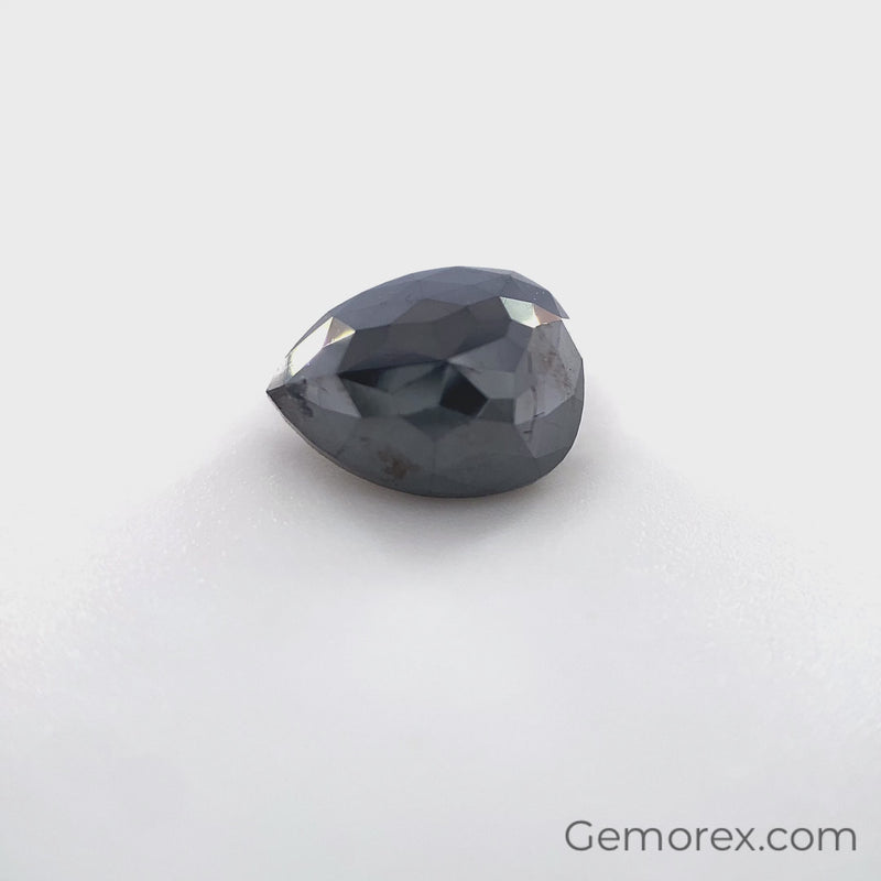 Black Diamond Pear Shape Rose Cut 2.15ct