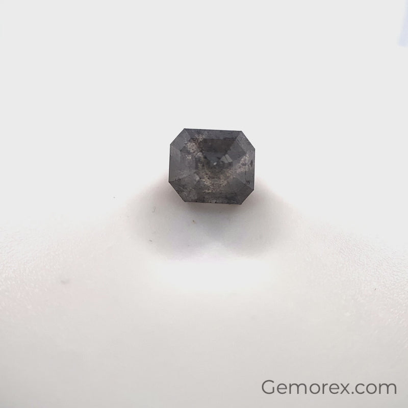 Salt n Pepper Natural Diamond 5.97 x 5.16 x 3.16mm Emerald Cut Rose Cut