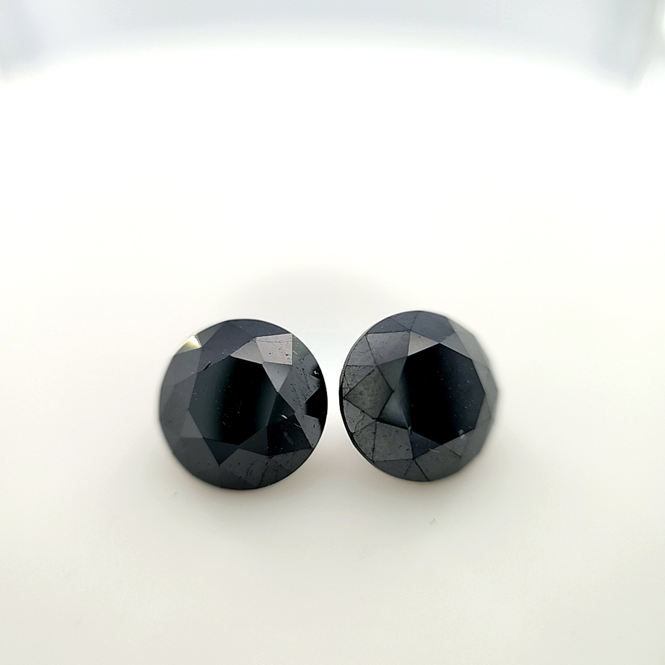 Black Diamond Round Brilliant Cut Pair Gemorex - Main Image