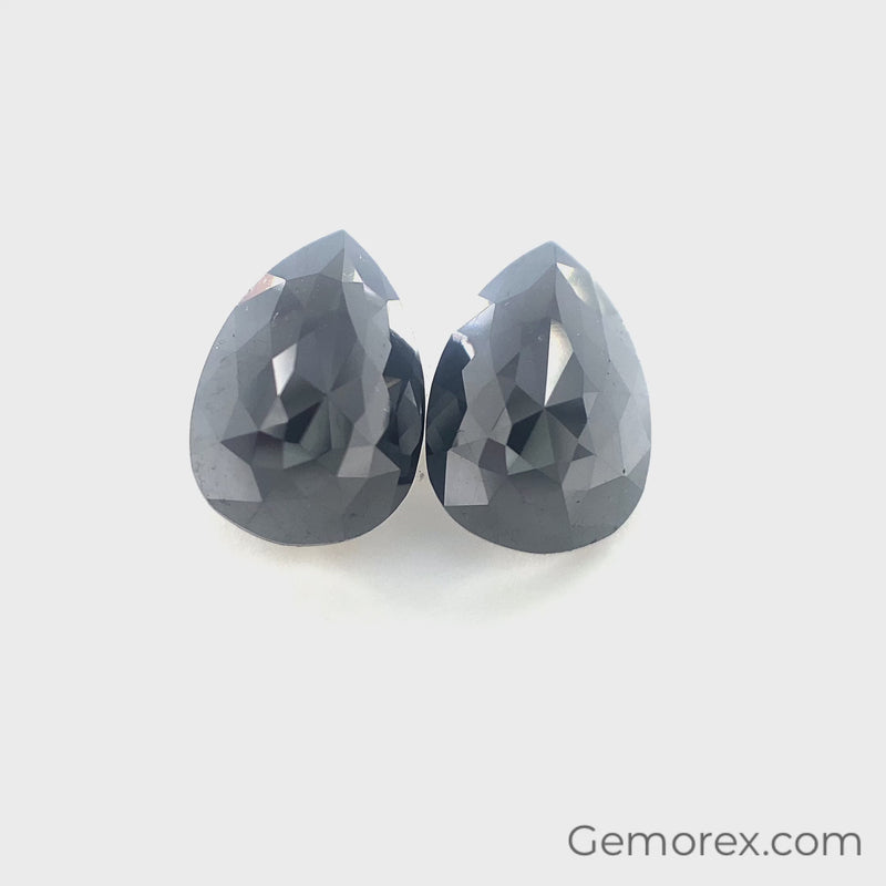 Black Diamond Pear Shape Rose Cut 3.11ct