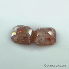 Red Salt n Pepper Natural Diamond 5.71 x 5.57 x 2.53mm Rectangle Rose Cut