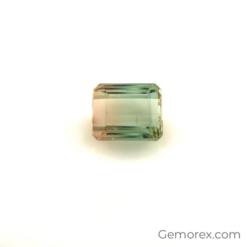 Bi Color Tourmaline Emerald Cut Faceted 2.23ct