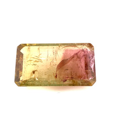 Bi-Color Tourmaline Emerald Cut Faceted 9.72ct