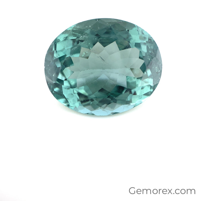 Blue Green Tourmaline Oval Faceted 13.61ct
