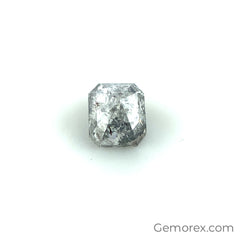 Salt n Pepper Natural Diamond 4.82 x 4.18 x 3.67mm Emerald Cut Rose Cut