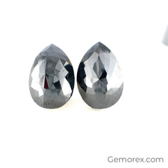 Black Diamond Pear Shape Rose Cut 12.20ct