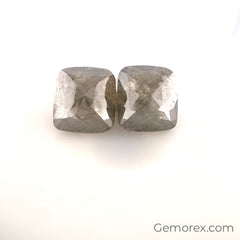 Rustic Grey Natural Diamond 7.9mm Cushion Rose Cut - Gemorex International Inc.