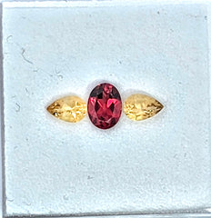 Red Garnet and Citrine Ring Layout