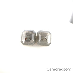 Grey Natural Diamond 7.42x7.35mm Square Rose Cut - Gemorex International Inc.