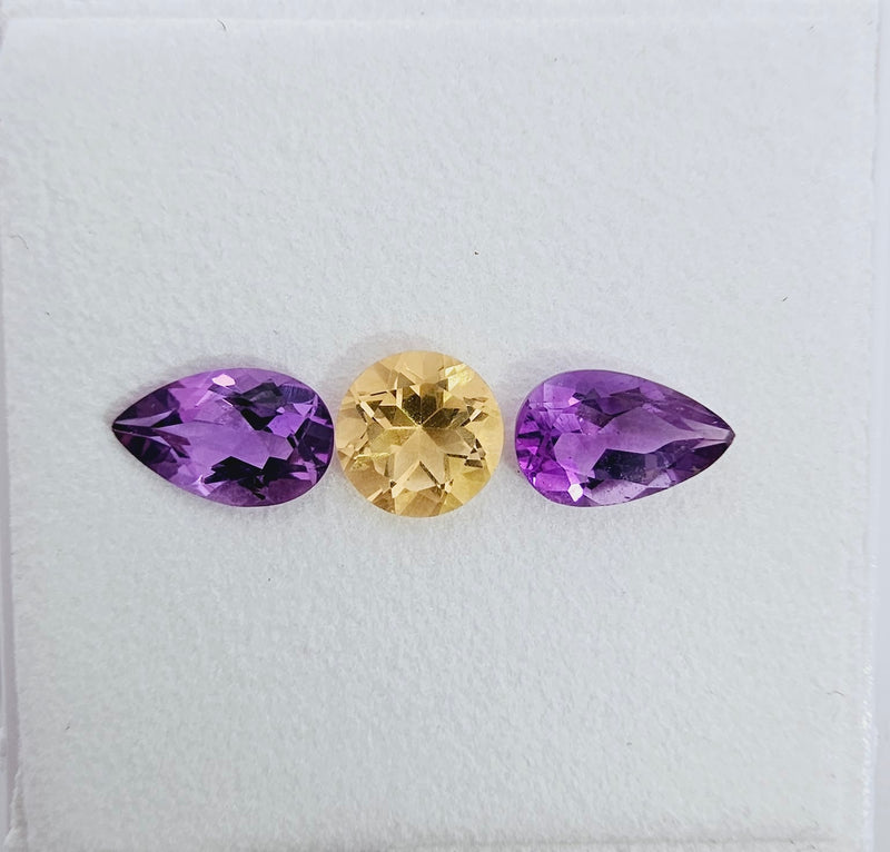 Citrine and Amethyst Ring Layout