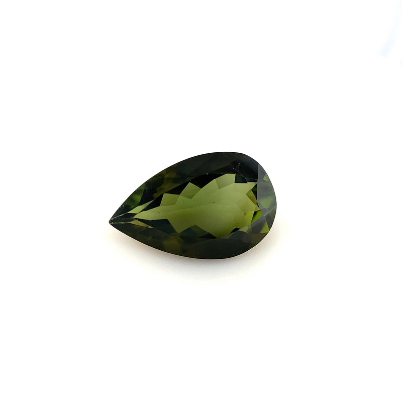 Olive Tourmaline Pear Faceted 2.41ct