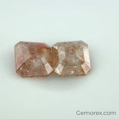 Red Salt n Pepper Natural Diamond 5.84 x 5.37 x 2.24mm Rectangle Rose Cut
