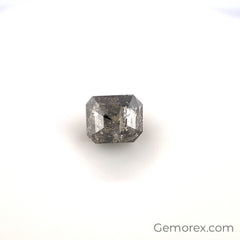 Salt n Pepper Natural Diamond 6.00 x 5.00 x 4.00mm Emerald Cut Rose Cut