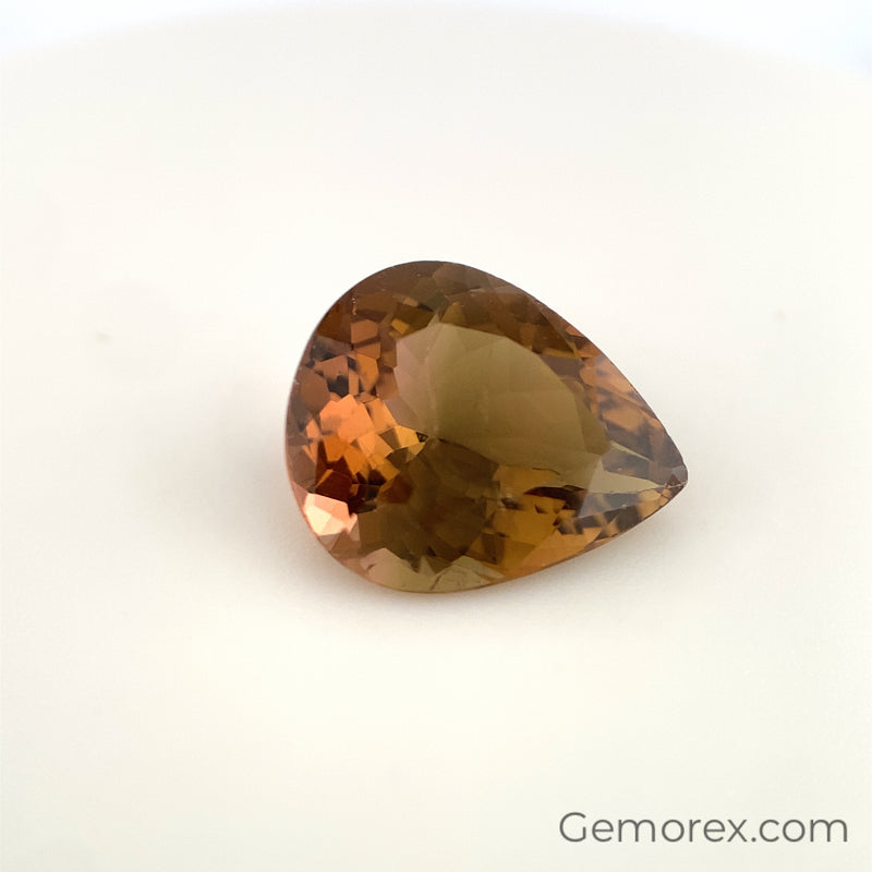 Gold Tourmaline Pear Shape Faceted 3.99ct