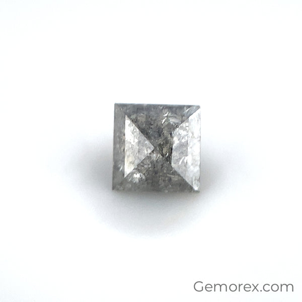 Natural Loose Radiant online Salt And Pepper Diamond Grey Color 0.97 CT 5.60 MM Radiant Shape Rose Cut Diamond KR723