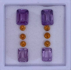 Amethyst and Citrine Earring Layout