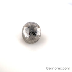 Salt n Pepper Natural Diamond 7.88 x 6.83 x 4.13mm Oval Rose Cut