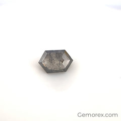 Salt n Pepper Natural Diamond 4.70 x 7.40 x 2.10mm Long Hexagon Shape Rose Cut