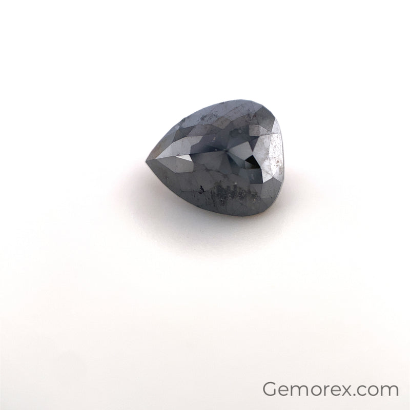 Black Diamond Pear Shape Rose Cut 2.33ct