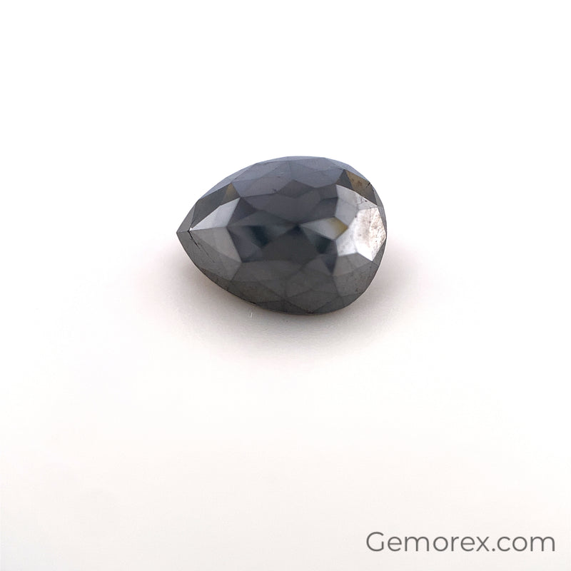 Black Diamond Pear Shape Rose Cut 2.67ct